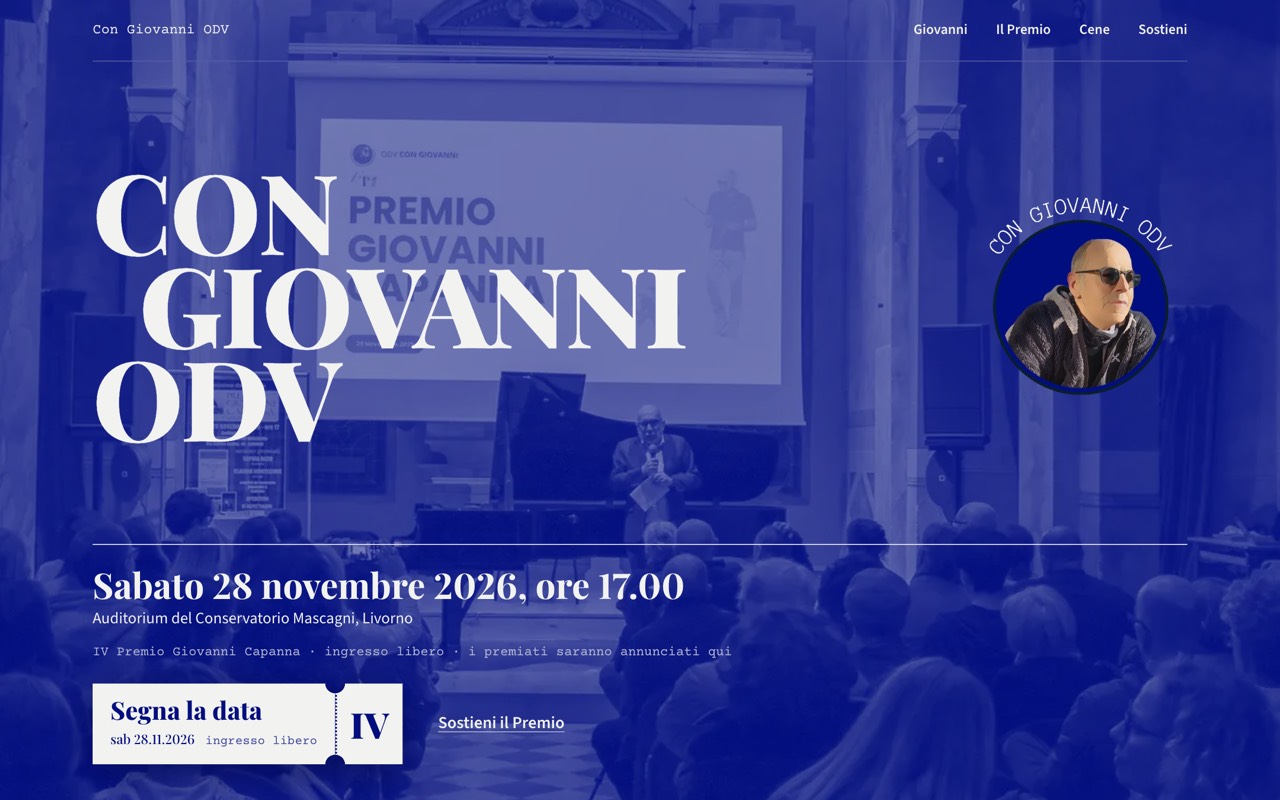 Home page of Con Giovanni ODV’s website