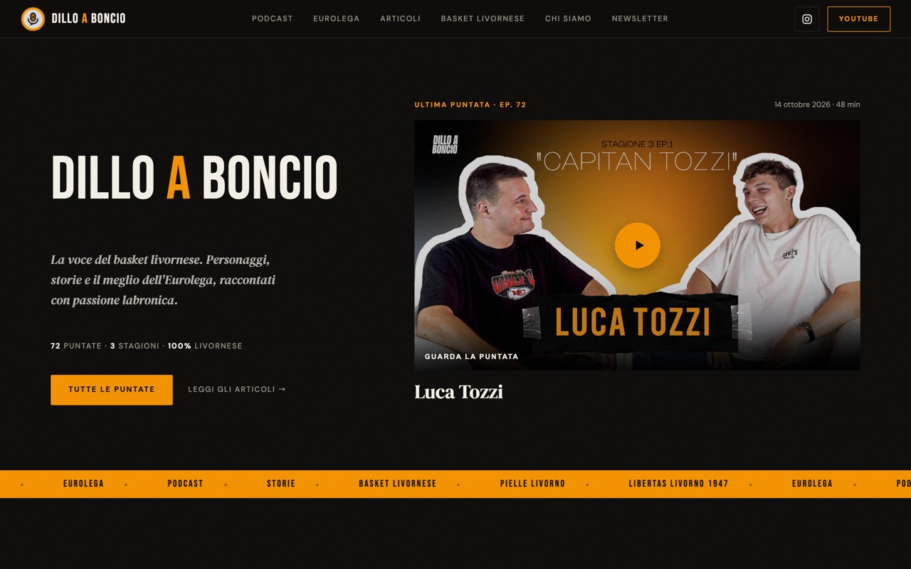 Home page of Dillo a Boncio’s website